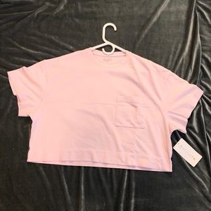 NWT Athleta Classic Cotton Crop Tee- Delicate Pink